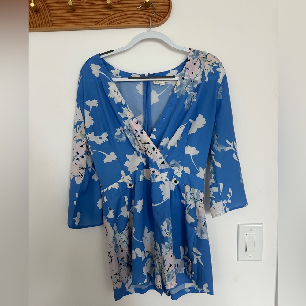 Blue Floral Romper